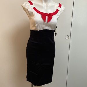 Rocksteady Black White Sailor Wiggle Dress NWT